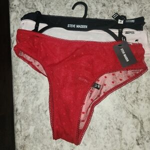 Steve Madden Bikini 3pc Set Lace Panties Size M